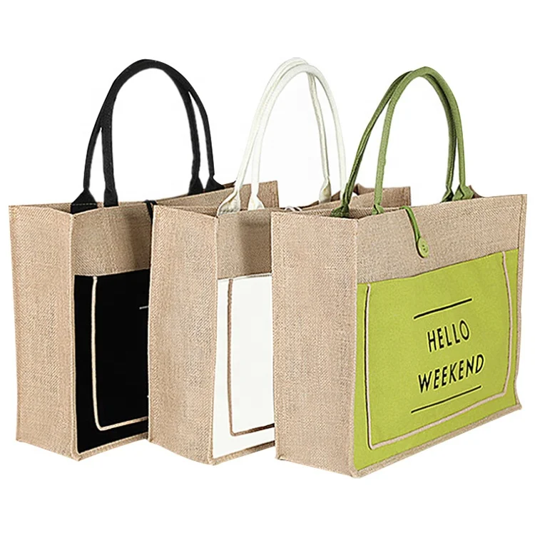 Long Handle Strong Jute Hessian Eco Reusable Shopping Bag Wholesale 4 Sizes  | eBay