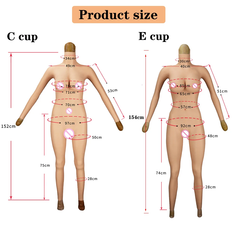 クロスドレッサー用シリコンボディスーツ パンツ 偽膣 C/Eカップ