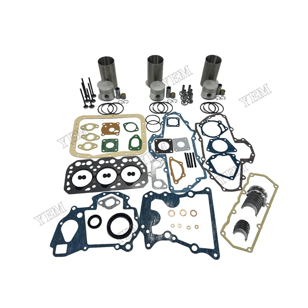 Overhaul Kit With Valves Engine Bearings Cylinder Liner Piston Rings Full Gasket Kit Fit for Mitsubishi K3H Engine