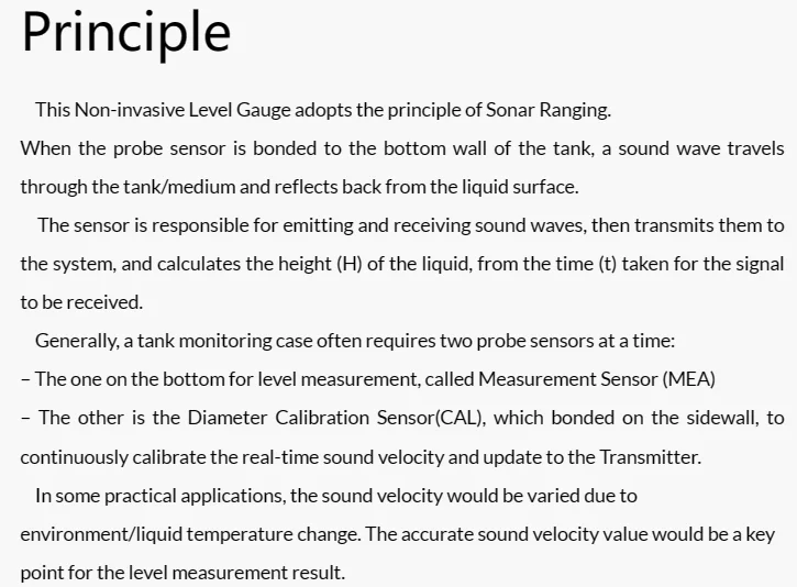 Ske Non-invasive Ultrasonic Level Sensor No Tank Break-in Ultrasonic 