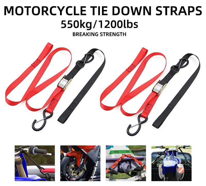 Oem 1" Wide Heavy Duty Trailer Kit Motorcycle Strap Cam Buckle Tie Down Strap With Rubbercoated