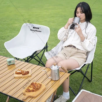 Outdoor folding moon chair Widened and reinforced Stable chair A lightweight folding chair that can be easily carried and stored