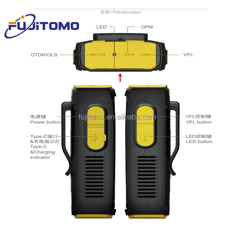 Teste vivo da fibra ativa de OFW OTDR, OTDR FWT-100, 1550nm, 20dB, 80km,  otdr, tela táctil, OPM, VFL, verificador do OLS