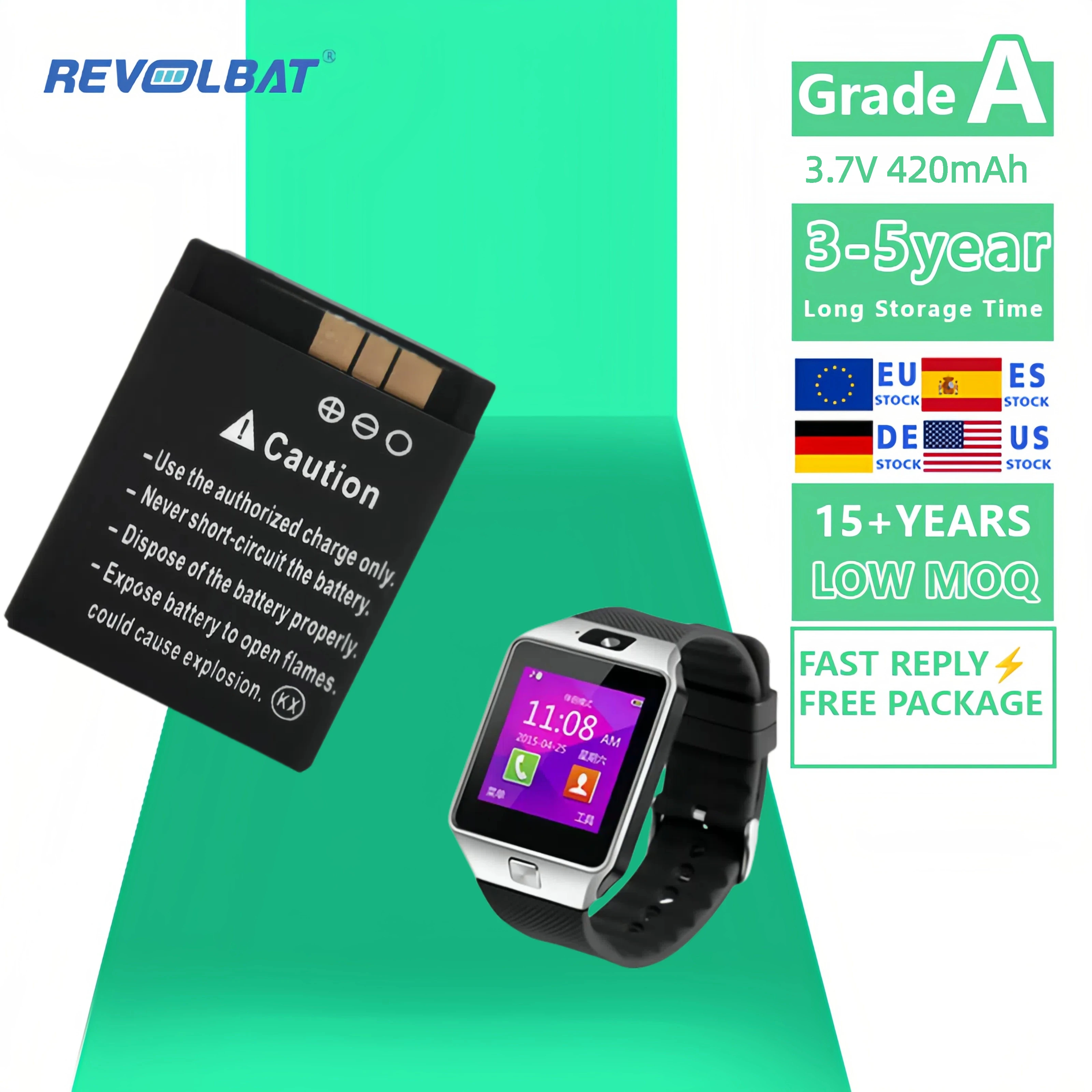 Pakistan Battery For Dz09 Smartwatch LQS1 Battery For DZ09 A1 V8