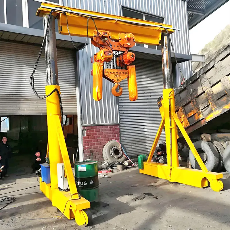 Adjustable Height Span Electric Hoist Type Trackless Mobile Lifting 1000kg 5 Ton 10 Ton Portable Gantry Crane