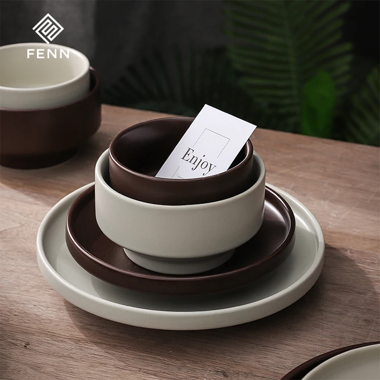 product fenn korean simple style ceramic glaze plate bowl breakfast set porcelain dinner set tableware for home-58