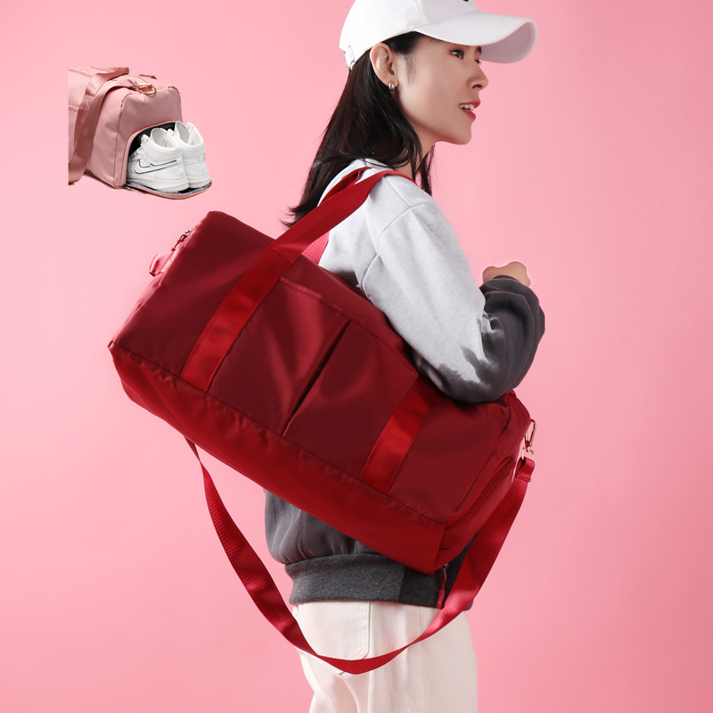 WEPLAN Borsone Palestra Donna Uomo Borsa Sportiva con Scomparto Scarpe e Tasca Umida Borsone da Viaggio Weekend Borsa da Sport Fitness Piscina Donna Borsa Palestra Viaggio Gym Duffel Bag,Nero