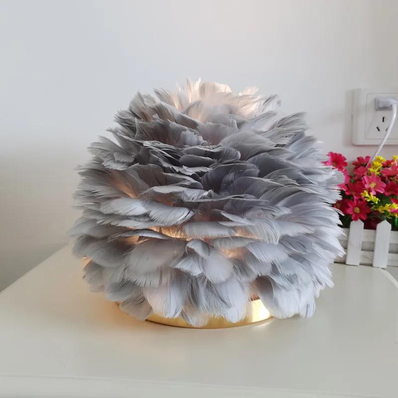 Inttox-Lampe à Plumes avec Réglage de Luminosité en Continu et Recharge USB Élégance Lumineuse