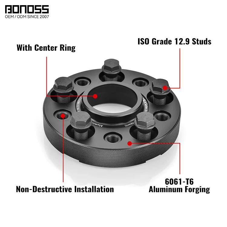 Source Factory OEM&ODM Forged  AL6061-T6 Wheel Spacers 5x114.3 Adaptor for Honda for Toyota for Lexus for Nissan for Ford