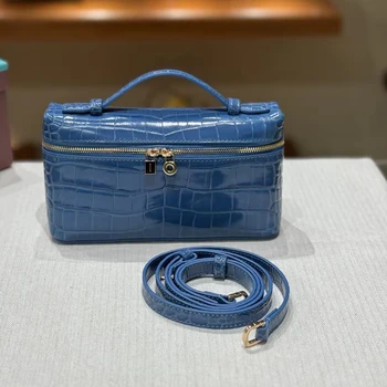Luxury Blue Croc-Embossed Leather Handbag | Versatile Crossbody & Shoulder Bag for Women | Chic Designer Purse | Perfect Gift