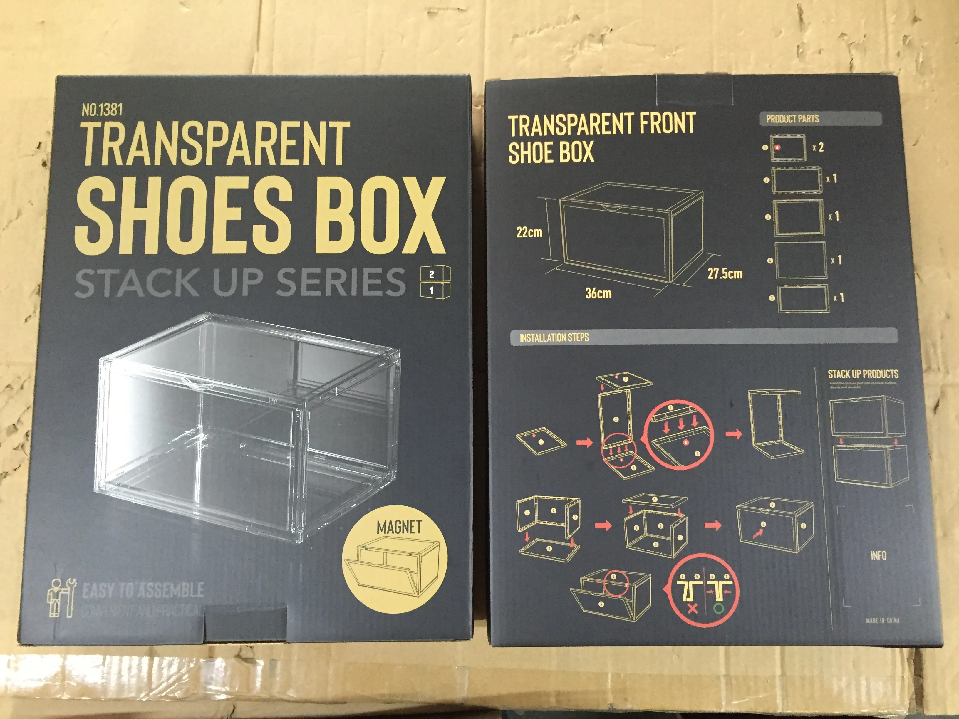 Clear Acrylic Stackable Shoe Storage Box Plastic Shoe Box Wholesale Transparent Custom