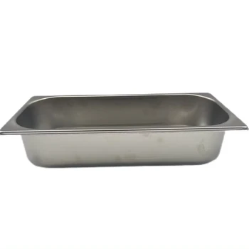Buphex 1/3-80mm High Standard Commercial Pans Stainless Steel Ice Cream Container 1/3 Gn Pan Anti Jam Gn Pan Ss201 For Hotel