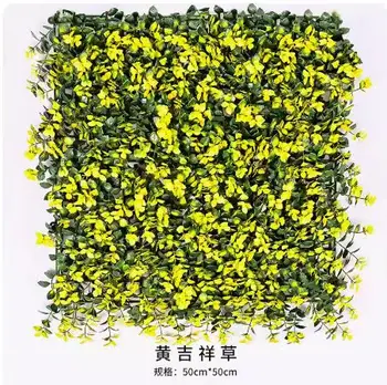 2024 Outdoor Decoration Plastic Artificial Grass Panel Boxwood Hedge Background Plant Wall for Decoration
