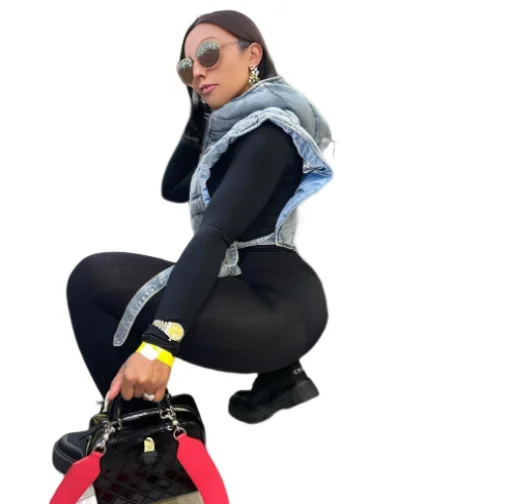 New Arrival Fashion Denim Clip Cotton Wash Hooded Sleeveless Cargo Short Vest Casual Woman Denim Vest