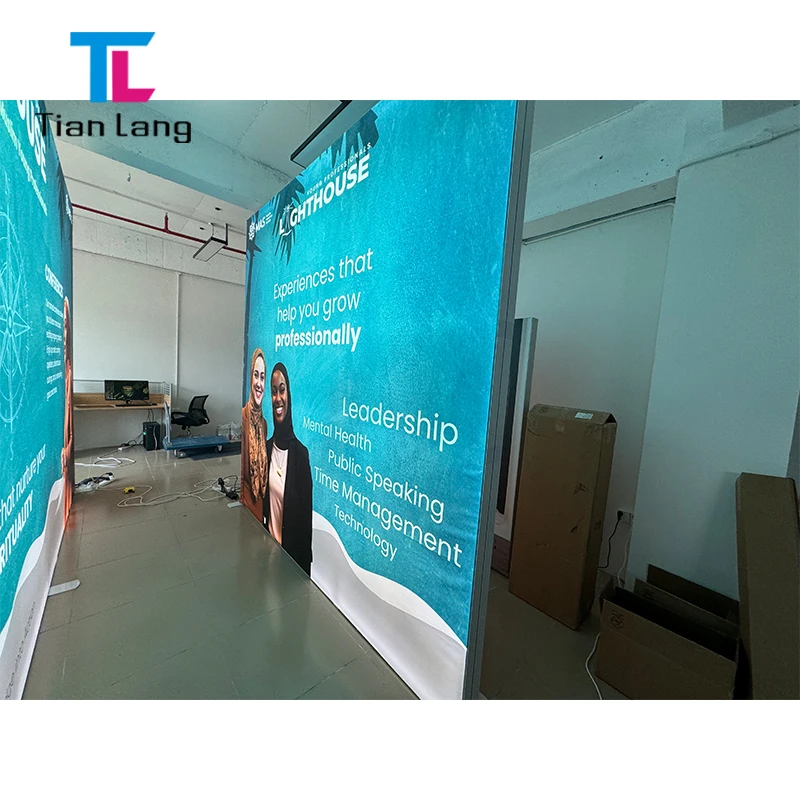 Reklaamidee Trade Show Square Led Profiiliraam Tükk Tükk Valgusreklam Raam Tekstilkülgne Banner
