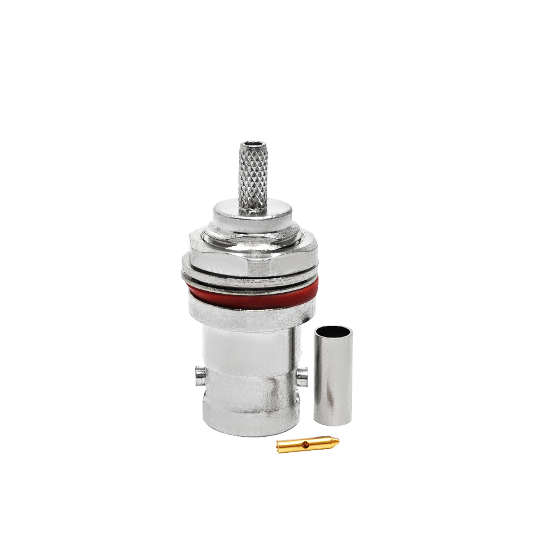 RF Coax Connector BNC Straight Jack Crimp Bulkhead Rear Mount Waterproof for RG179 RF Coaxial Cable