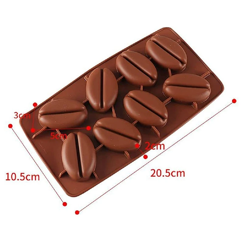 Stampo In Silicone 3D A Forma Di Chicchi Di Caffè TTOA – 7 Cavità Per Cioccolato, Caramelle, Ghiaccio E Decorazioni Torta – 20,5x10x1,5 Cm