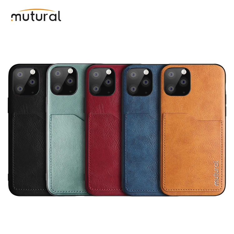 Mutural Jianming Series Pu Leather Case For iPhone X/XS/XR/ 11/12 With Card Holder, Case For iPhone SE 2020
