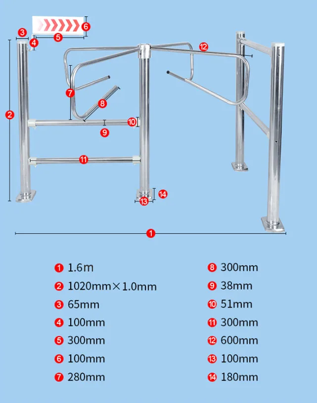 Supermarket Manual Turnstile Swing Gate Barrier speed turnstile gate