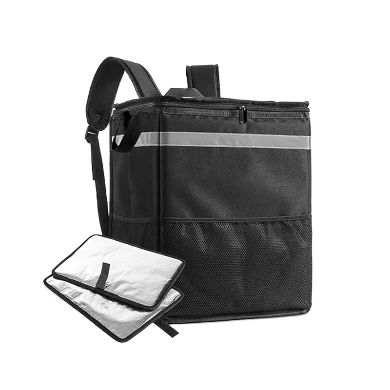 product high quality large capacity portable waterproof delivery backpack with pizza pouch thermal bag made of durable polyester-1