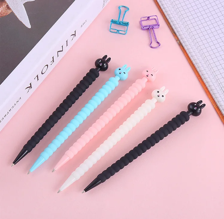 Korean Version Cartoon Girl Heart Small White Rabbit Automatic Pencil Mechanic Pencil for Students