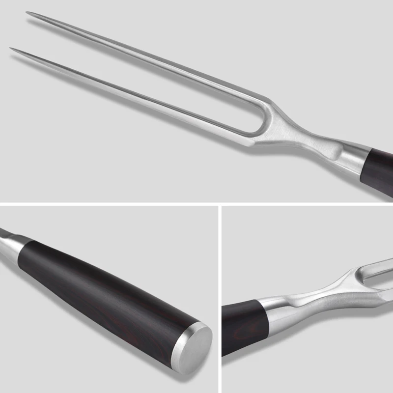 2PCs Set Carving Knife & Carving fork, 10 Inch | Reddish ABS Handle