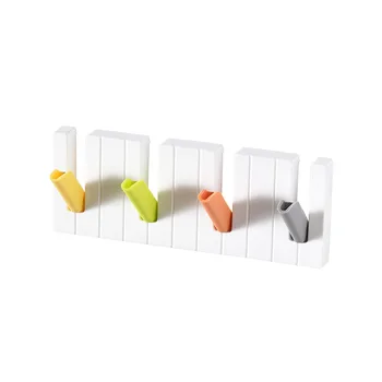 Creative Piano Wall-mounted Hook Punch-free Doorback Storage Rack Home Folding Coat Hat Porch Key Holder Sundries Organizer