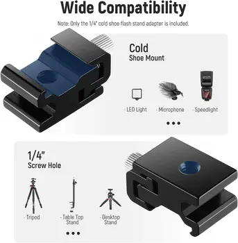 NEEWER 8-Piece 1/4 Cold Shoe Mount and Hot Shoe Flash Stand Adapter Set for DSLR Camera Rig, Camera Hot Shoe Mount Adapter detail image
