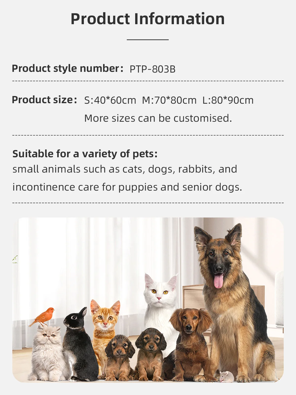 Wholesale Reusable Washable Dog Pad Pet Puppy Training Pee Pad for Dog - product detail 6