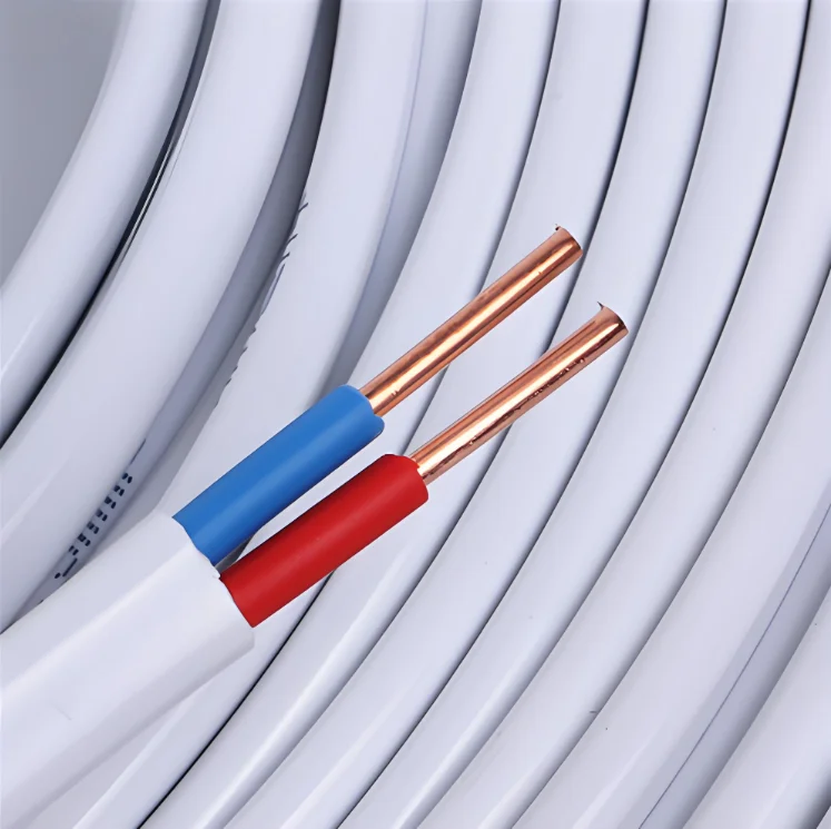 Alambre de revestimiento duro y alambre blando, cable plano paralelo de dos núcleos, 2/3*1,5/2,5/4/6/, cable de cobre cuadrado, BVVB/RVVB