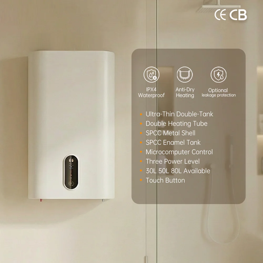 CB CE Certificatus 80 L Enamelatus Duplex Cisterna Wassererhitzer Domesticus Electricus Aqua Calidariae Accumulator pro Hotel et Gymnasio
