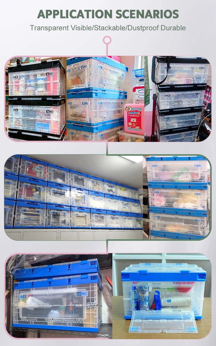 Translucent Crate Yubo Transparent Collapsible Storage Crate - Durable & Versatile