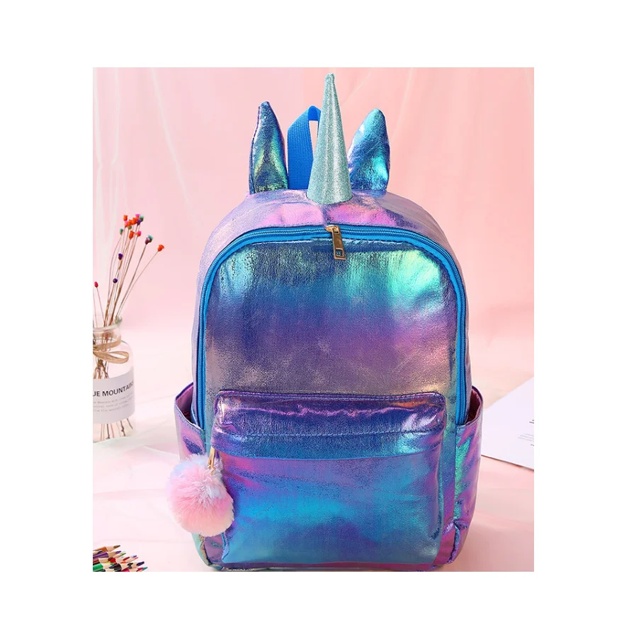 pink shiny backpack