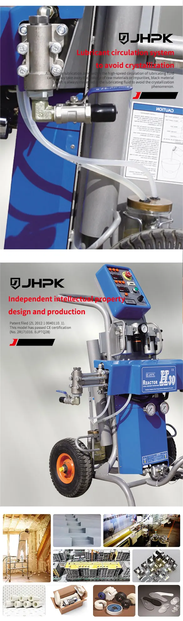 Jhpkh30 Foam Polyurethane Flexible Foam Injection Pu Spray Foaming