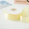 2.5cm silk ribbon, light yellow, 1 yard (100 yards/roll)