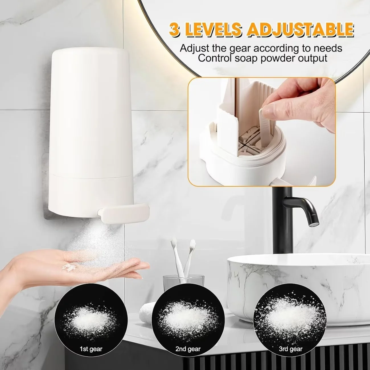 Wall-Mounted Soap Grinder for Bar Soap, Featuring a No-Drill Design, Adjustable to Three Levels