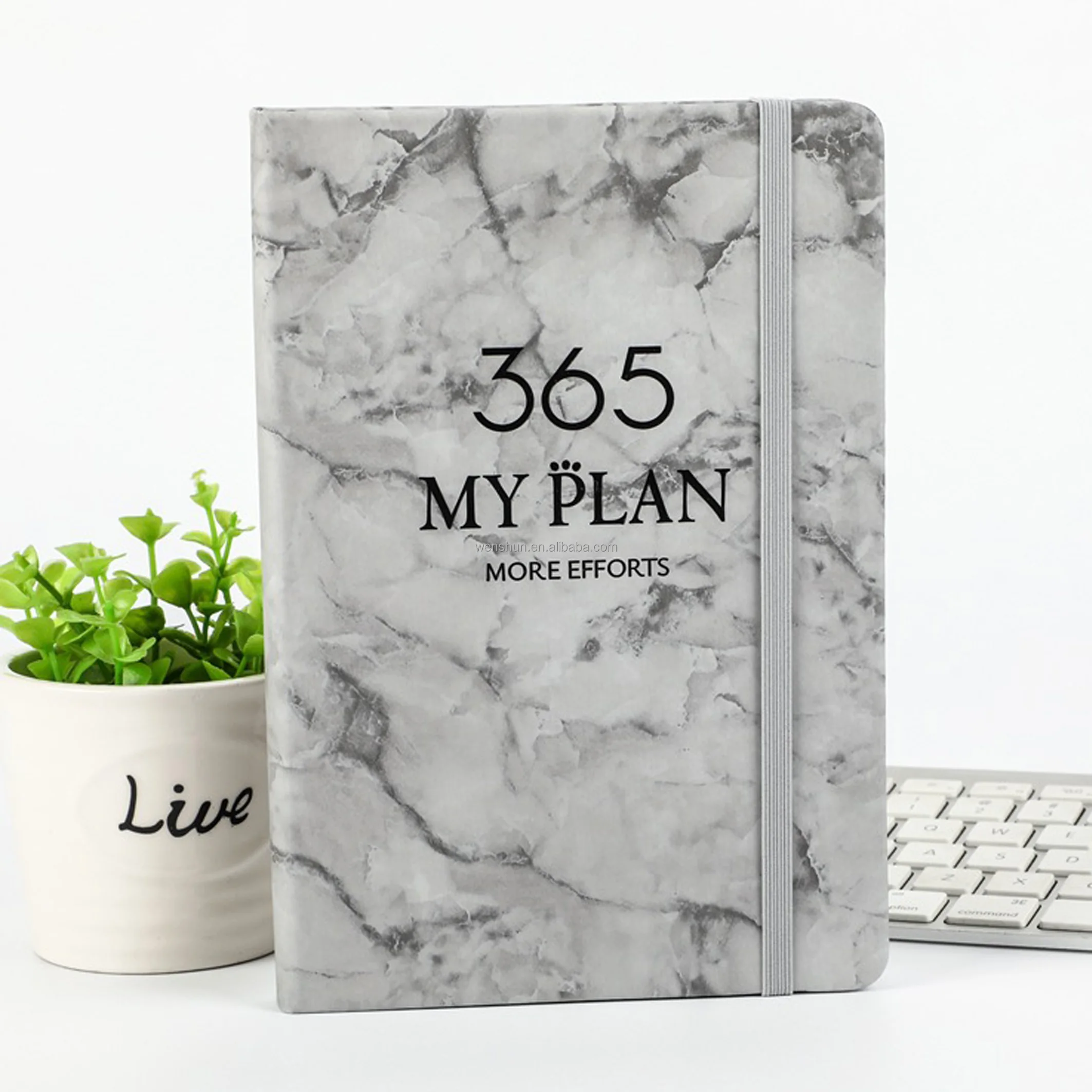 Wholesale 365 Days Diary Monthly Weekly Planner A5 PU Leather Notebook Custom Agenda 2024 Calendars Planners
