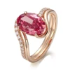 Anillo de oro macizo de 10 quilates con diamante de laboratorio