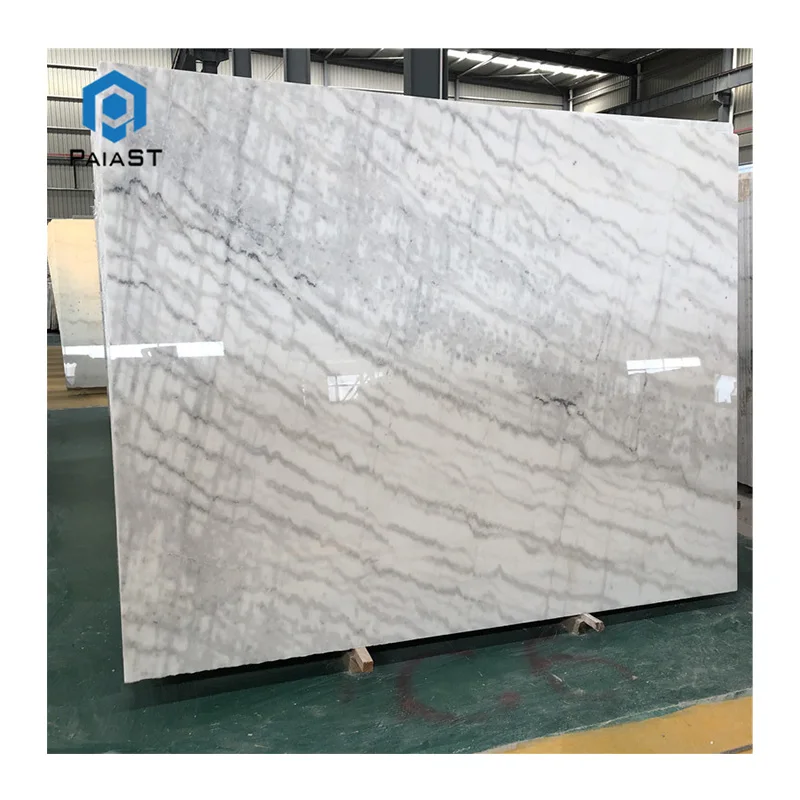Luksus ny Guangxi højpoleret hvid marmorplade og flise med grå åder