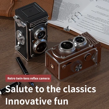 Retro Mini Camera CMOS Dual Reflex Digital Camera 1.54-inch IPS Screen 64MP High-definition 1080P Video MicroSD Aluminum detail image