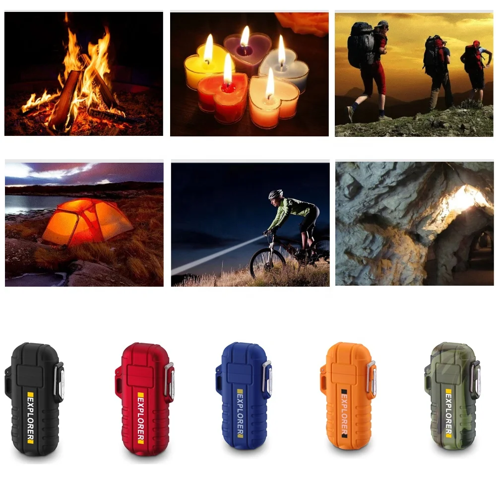 Explorer Outdoor Use Waterproof IP67 Lighter Pulse Plasma Smoking Lighter  USB Charging Electric Metal Lighter