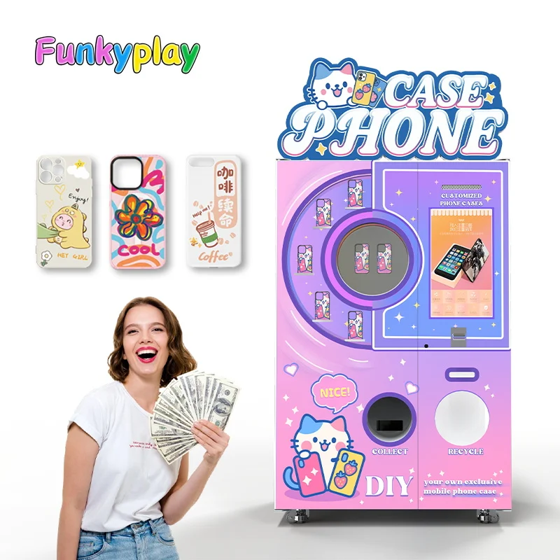 Funkyplay High-Demand Custom Mobile Phone Case Vending Machine Kiosk Touch Coin Token Includes SDK Custom Mobile Phone Covers