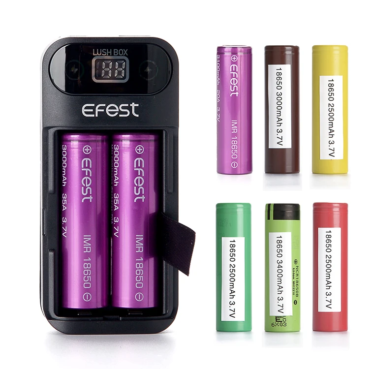 米国株ポータブル充電器 Efest Lush Box 18650 バッテリー充電器 USB