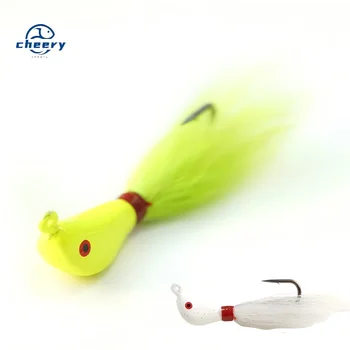 Cheery Hot Sale 10g 3/8oz Holographic Bucktail Jig Kit Blackfish Tog Bucktails Crab Lead Sinker Black Nickel Hook Fishing Lure – Metal Jig – view 2