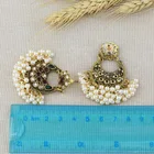 Resin Earrings Earrings Factory Outlet Ethnic Style Antique Gold Alloy Hollow Resin Gems Pearl Tassel Indian Earrings