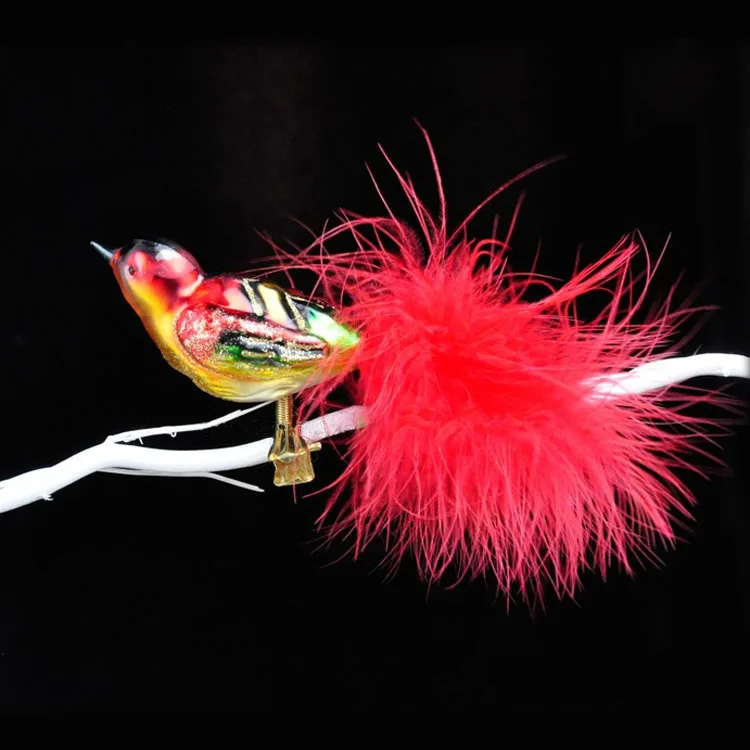 Wholesale small antique decorative handmade blown glass bird figurines animals manufacture