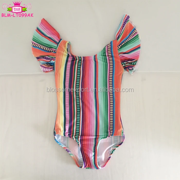 Flutter Sleeve Girl Cross Back Leotards Low Back Toddler Leotard Wholesale Cute Baby Dance Leotards With Bow