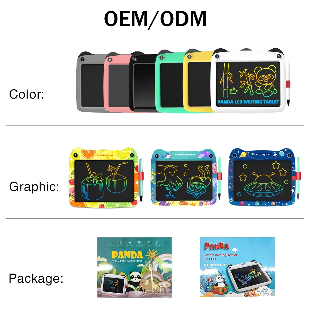 Panda 9-Inch Digital Writing Pads Educational Colorful Spray