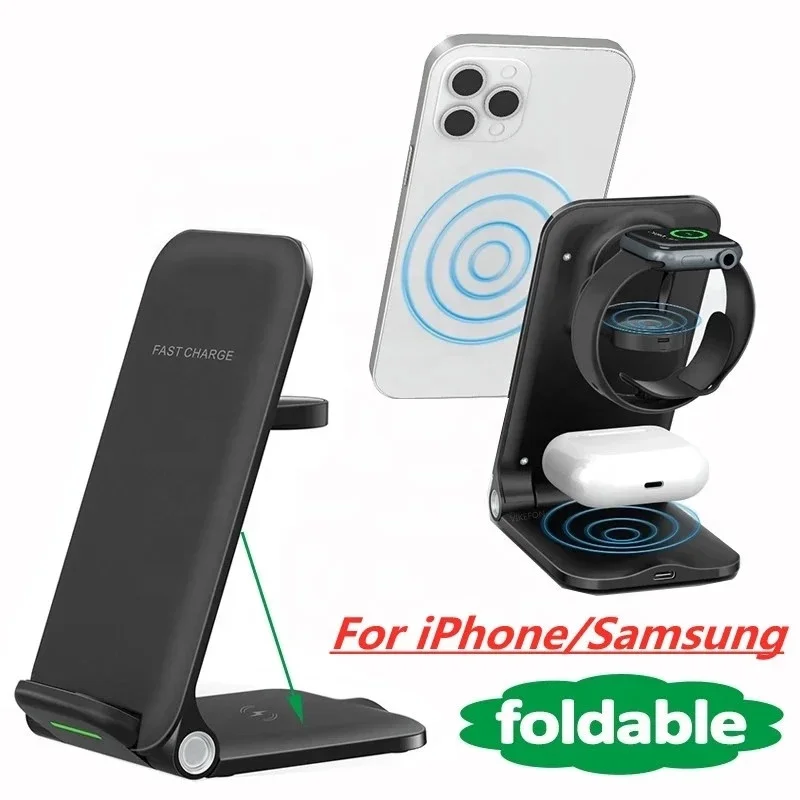 4 In 1 Wireless Charger With Alarm Clock For Iphone 12/13 Pro/13 Qi