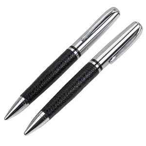 Creative Luxury Business Roller Ballpoint Pen 1.0mm Writing Width Custom Logo Printed New Luxury Metal and PU Leather Gift
